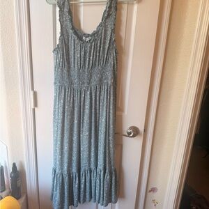 Blue Sleeveless Midi Dress